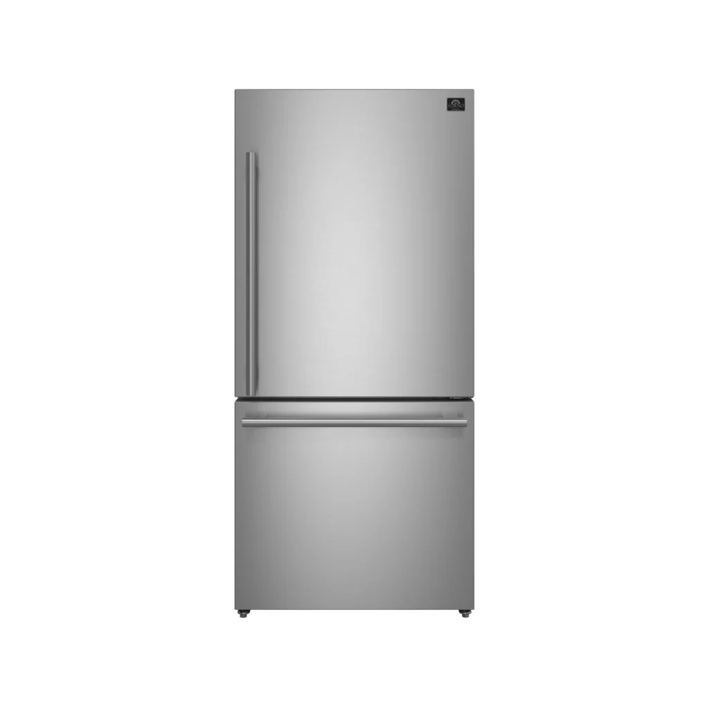 Milano Espresso 31-Inch Bottom Freezer Refrigerator, Stainless Steel, 17.2 cu.ft Capacity, Right Swing Door, Energy Efficient