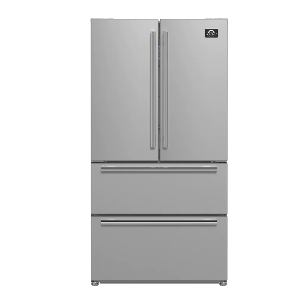 Moena 36-Inch French Door Refrigerator, 19.2 cu.ft, Counter Depth, Ice Maker, Stainless Steel Interior Panel, ENERGY STAR Certified