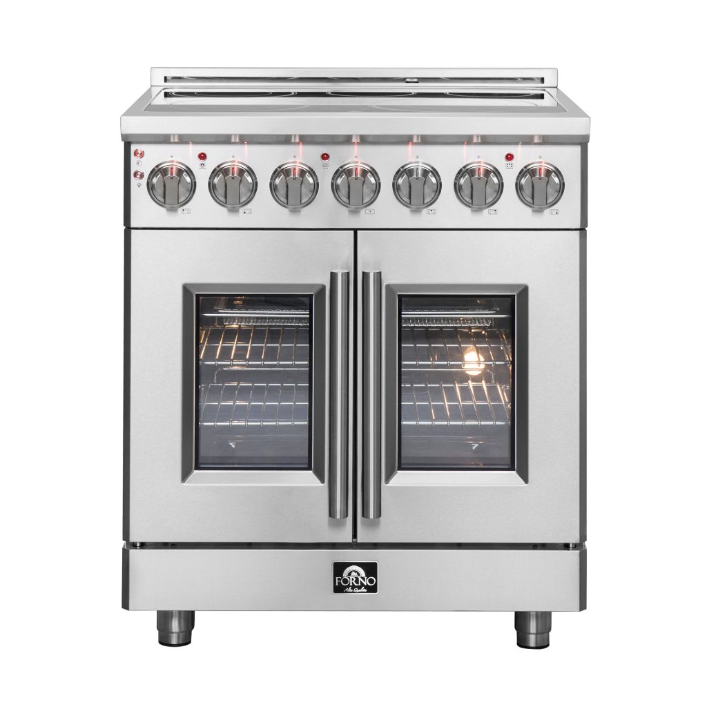 Massimo 30-Inch Freestanding French Door Electric Range, True Convection Oven