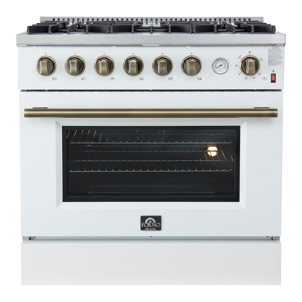 Marco 36-Inch Gas Range & Antique Brass Design, 6 Burners 67,000 BTU, 5.36 cu.ft. Convection Oven