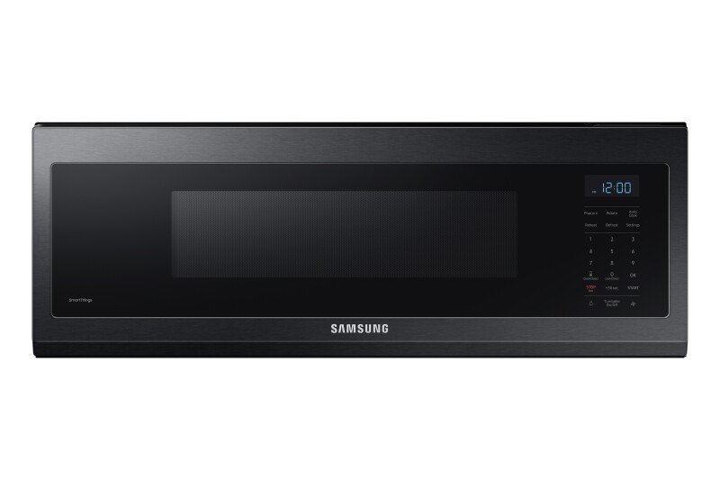 1.1 cu. ft. Smart SLIM Over-the-Range Microwave with 400 CFM Ventilation in Matte Black Steel