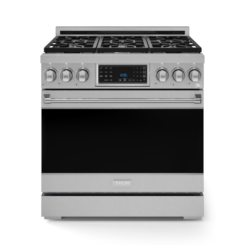 36 Inch Professional Gas Range With Tilt Panel Touch Control In Stainless Steel Gordon Ramsay Series