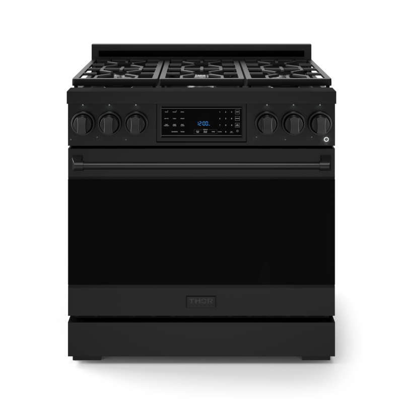 36 Inch Professional Gas Range With Tilt Panel Touch Control In Black Gordon Ramsay Series