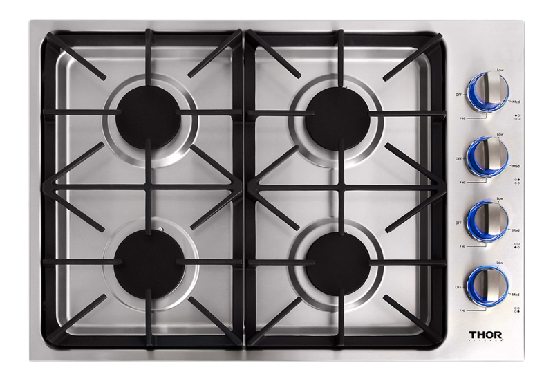 30 Inch Professional Drop-in Gas Cooktop In Stainless Steel Thor Kitchen