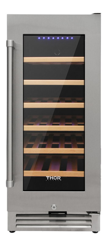 Thor Kitchen 15-Inch Single Zone Wine Cooler, 33 Wine Bottle Capacity (Discontinued)