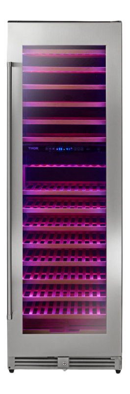24 Inch Dual Zone Wine Cooler, 162 Wine Bottle Capacity