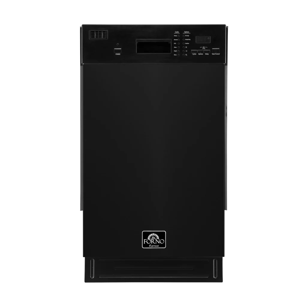 Polo 18-Inch Built-In Black Dishwasher, 8 Place Settings, ENERGY STAR Certified, 52 dBA