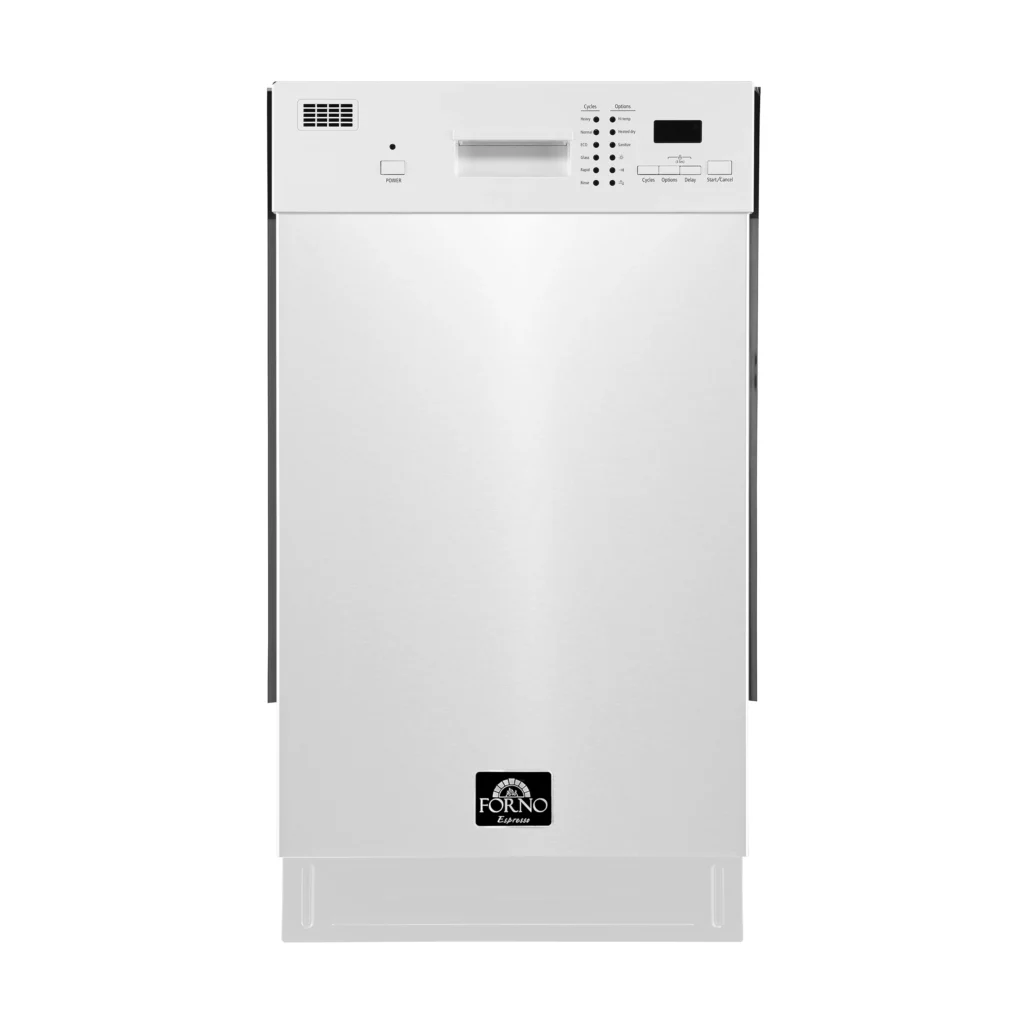 Polo 18-Inch Built-In White Dishwasher, 8 Place Settings, ENERGY STAR Certified, 52 dBA
