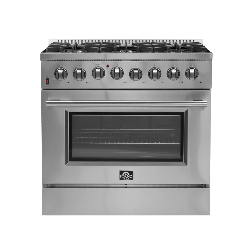 Galiano 36-Inch Freestanding Dual Fuel Range, 6 Burners, Double Convection Ovens