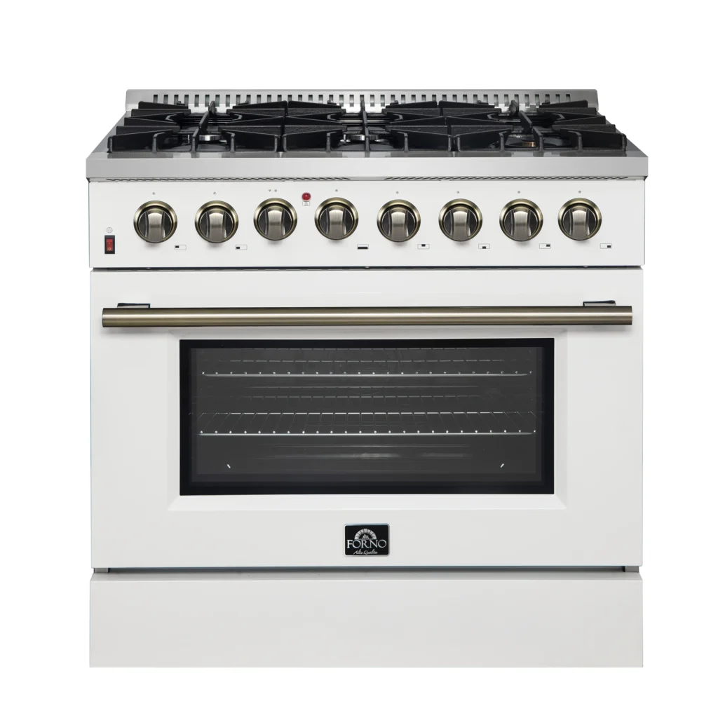 Galiano 36" Freestanding Dual Fuel Range in White