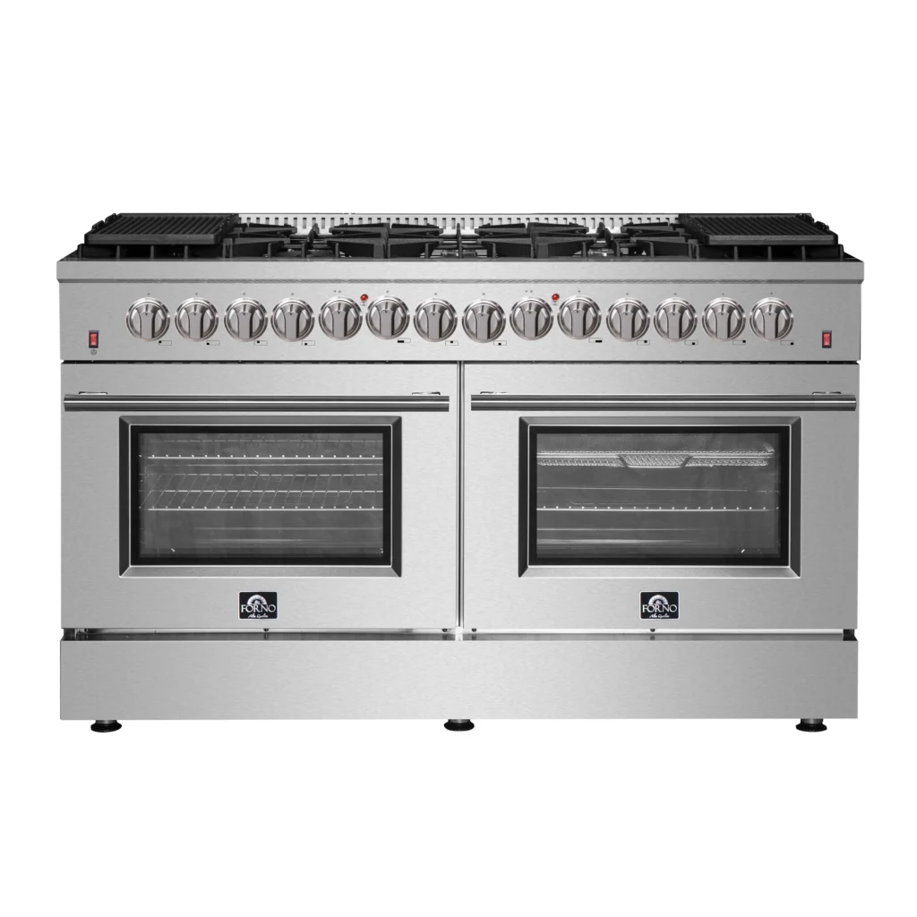 Galiano 60-Inch Freestanding Dual Fuel Range, 10 Burners, Double Convection Ovens