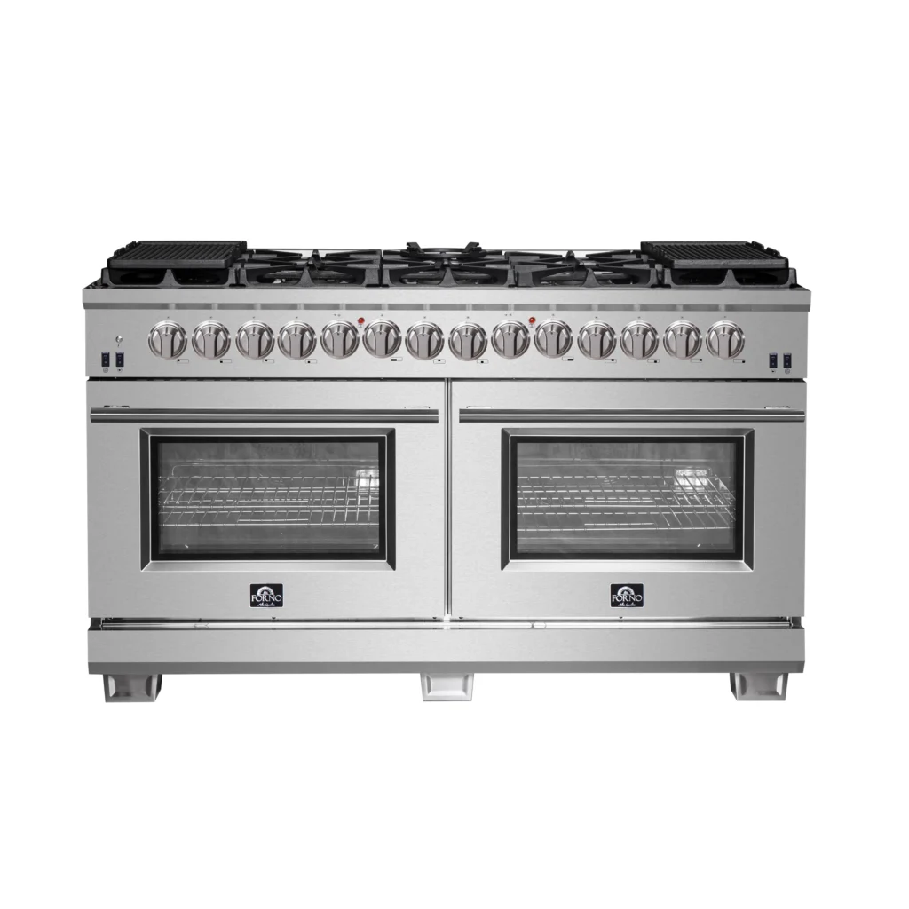 Capriasca 60-Inch Freestanding Dual Fuel Range, 10 Burners, True Convection Oven