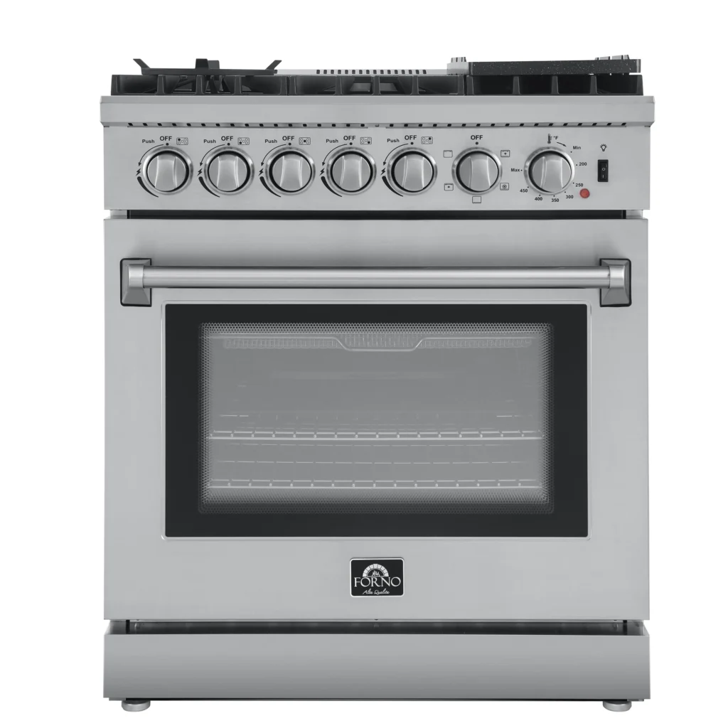 Lazio 30-Inch Freestanding Dual Fuel Range, 5 Burners, True Convection Oven