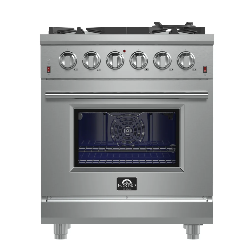 Massimo 30-Inch Freestanding Gas Range, 5 Burners, True Convection Oven