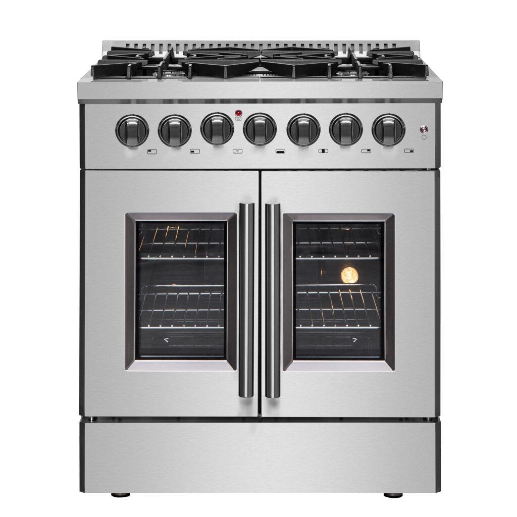 Galiano 30-inch French Door Dual Fuel Range All , 5 Sealed Burners 68,000 BTU, 4.32 cu.ft. True Convection Oven
