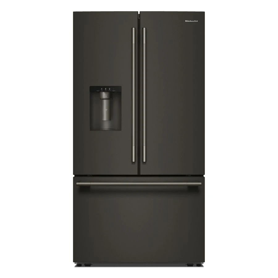 30 Cu. Ft. 36-Inch French Door Refrigerator with Exterior Water and Ice Dispenser and Wood-Look Sliding Tray in
