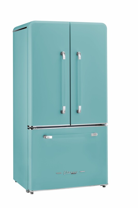Classic Retro 36-inch 21.4 cu. ft. Frost Free French Door Counter Depth Refrigerator with Built-In Ice Maker®
