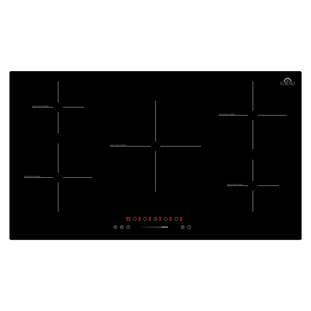 Parco 36-Inch Induction Cooktop, 5 Zones, 10,200W Total Power, Touch Control, 9 Power Levels, Booster Function