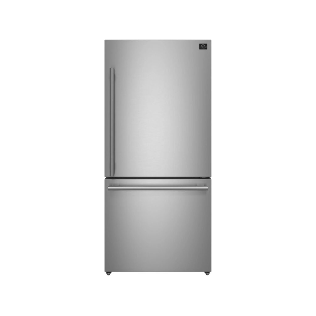 Milano Espresso 31-Inch Bottom Freezer Refrigerator, Stainless Steel, 17.2 cu.ft Capacity, Right Swing Door, Energy Efficient