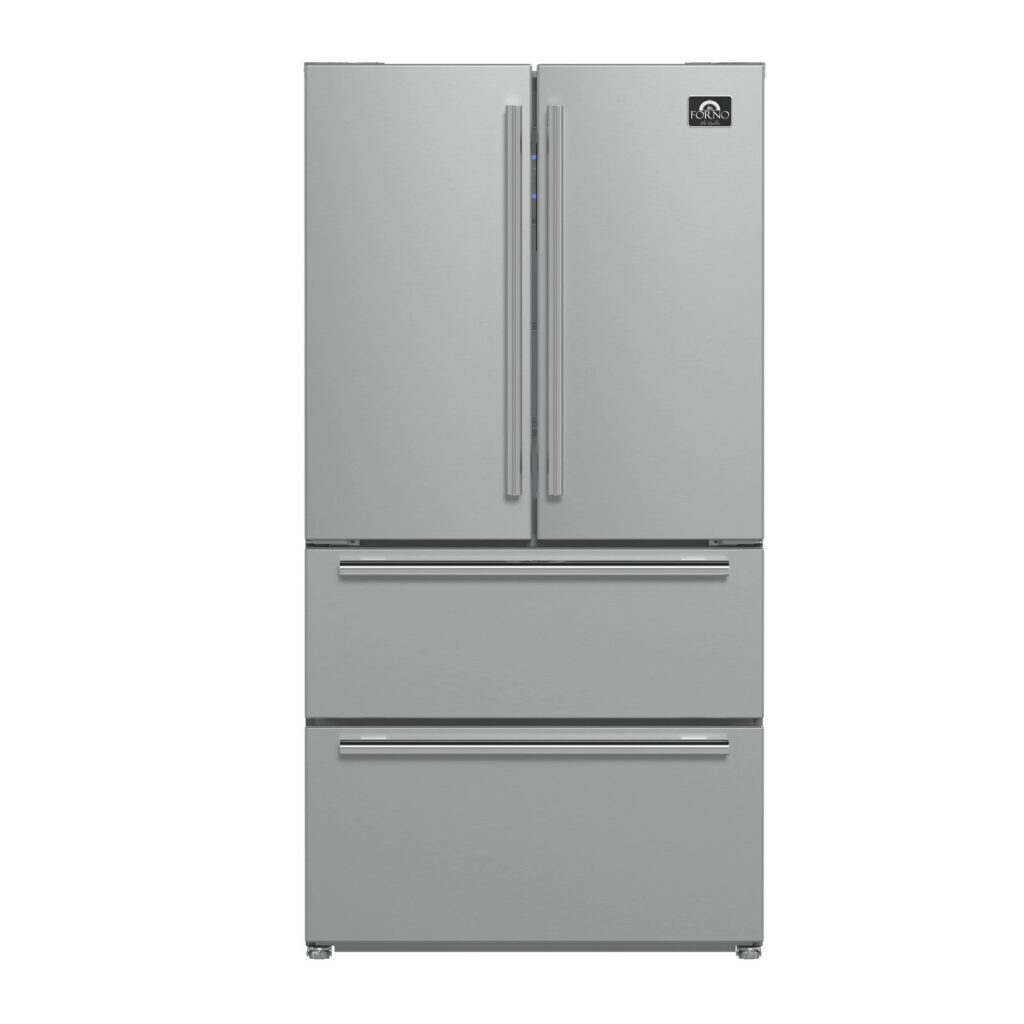Moena 36-Inch French Door Refrigerator, 19.2 cu.ft, Counter Depth, Ice Maker, Stainless Steel Interior Panel, ENERGY STAR Certified