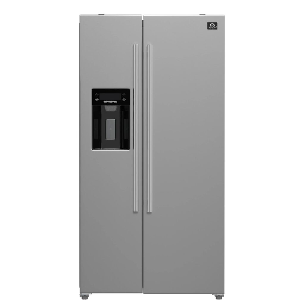 Salerno 36-Inch Side-by-Side Stainless Steel Refrigerator, 20 cu.ft, ENERGY STAR Certified