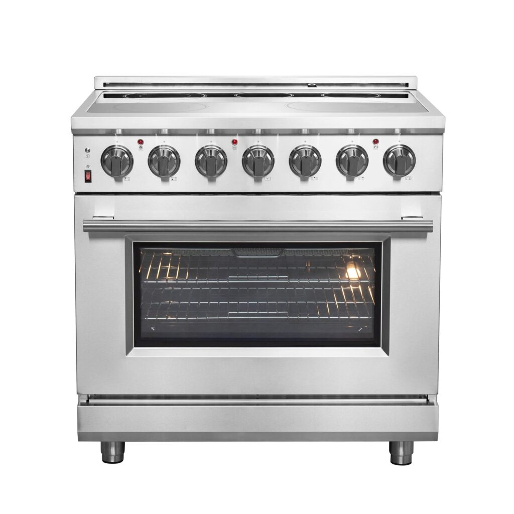 Massimo 36-Inch Freestanding Chef Door Electric Range, True Convection Oven