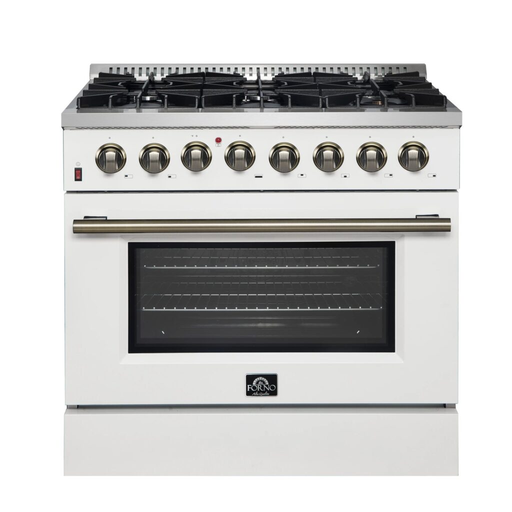 Galiano 36" Freestanding Dual Fuel Range in White