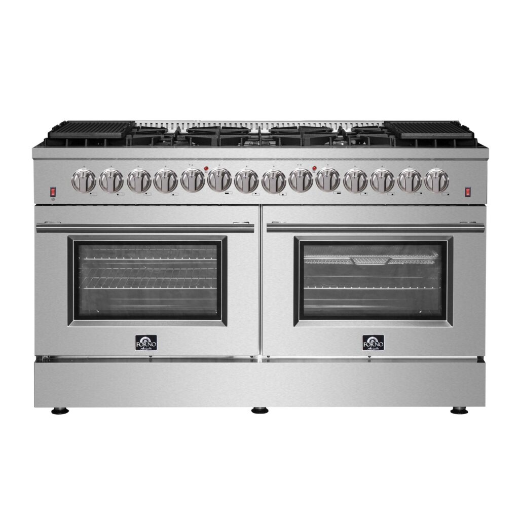 Galiano 60-Inch Freestanding Dual Fuel Range, 10 Burners, Double Convection Ovens