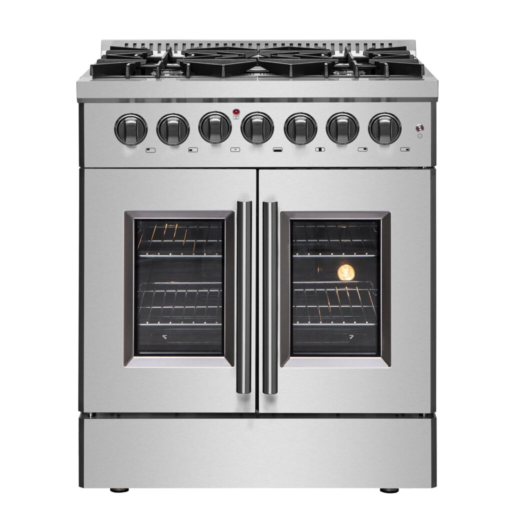 Galiano 30-inch French Door Dual Fuel Range All , 5 Sealed Burners 68,000 BTU, 4.32 cu.ft. True Convection Oven