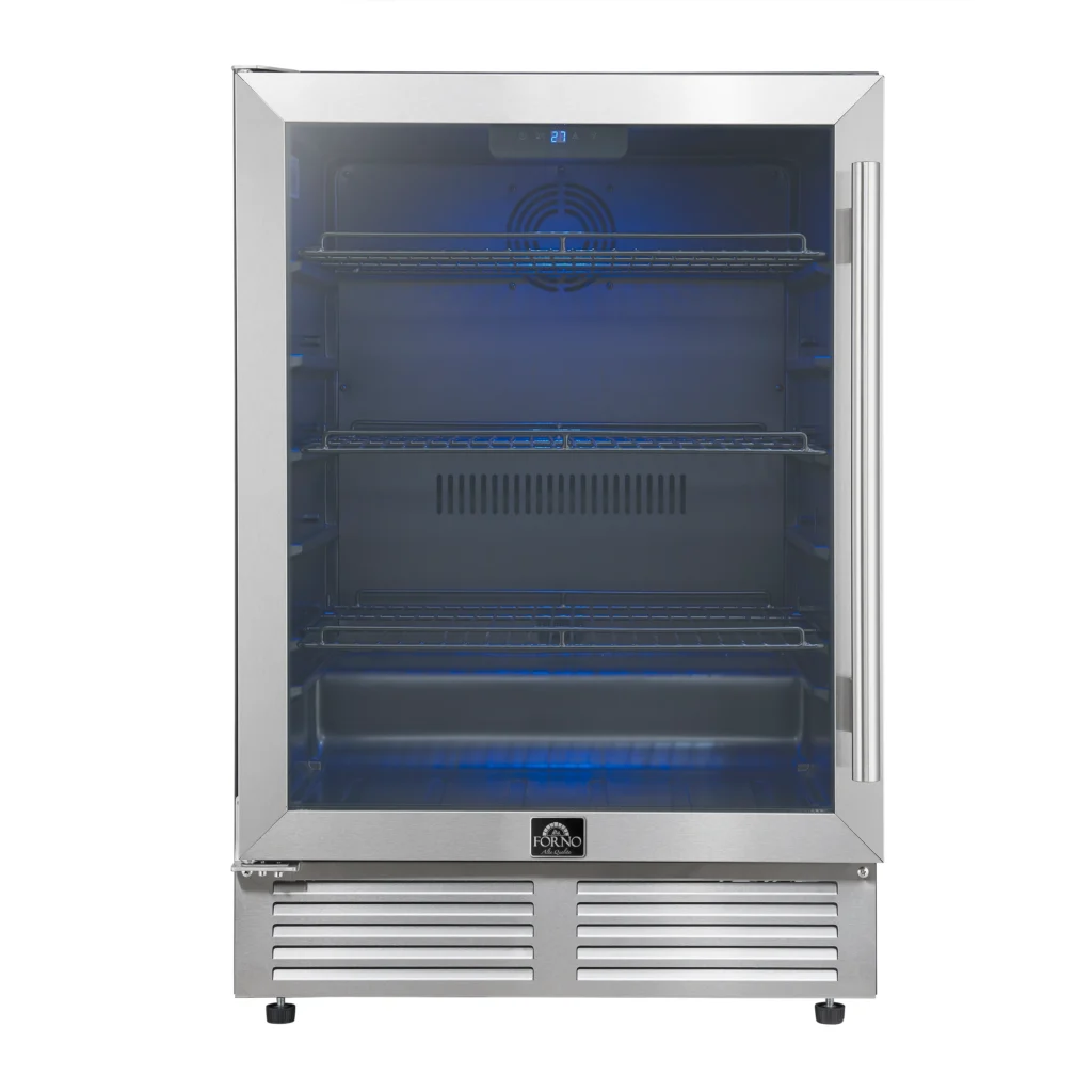 Frescolino 24 Inch Beverage Cooler, , with LED Lighting, Triple Glass Door, 188 Can Capacity, Built-In or Freestanding