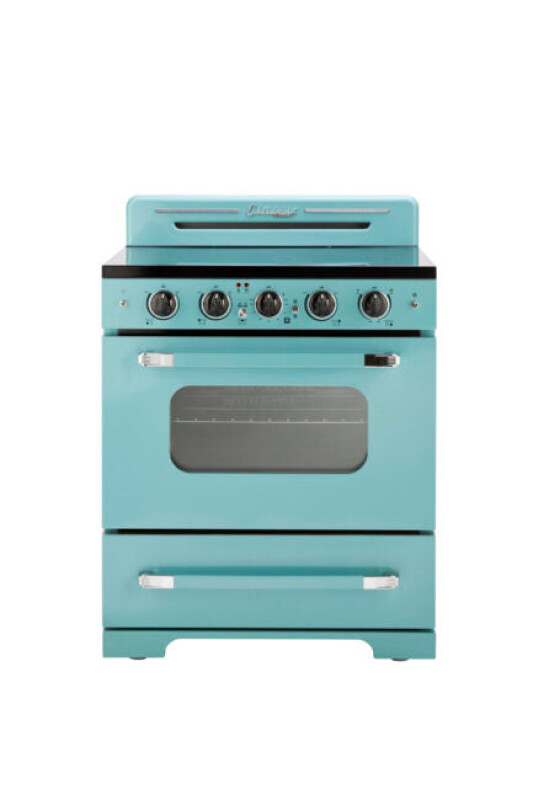 30' Classic Retro Ocean Mist Turquoise Electric Glass top Range