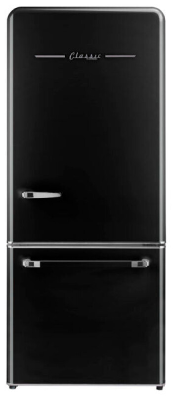 Classic Retro 30 in 17.7 cu. ft. Frost Free Retro Bottom Freezer Refrigerator in Midnight , ENERGY STAR
