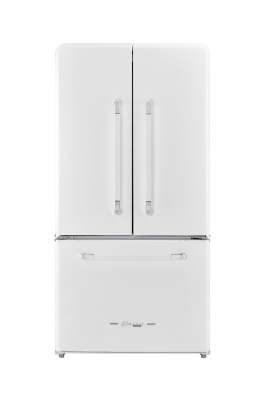 Classic Retro 36-inch 21.4 cu. ft. Frost Free French Door Counter Depth Refrigerator with Built-In Ice Maker in Marshmallow - ENERGY STAR®