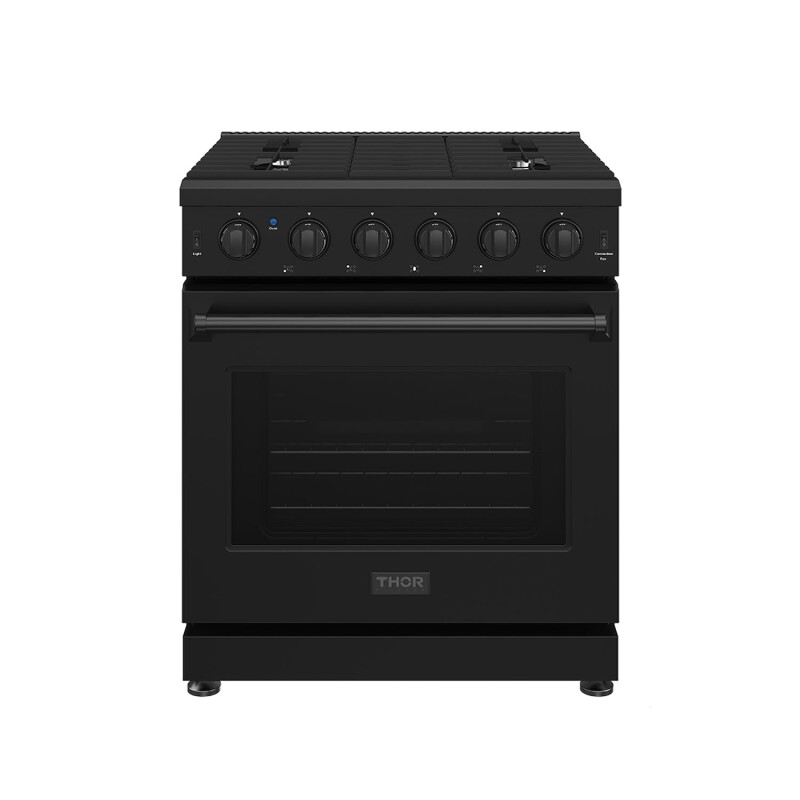 30 Inch Professional Gas Range In Black
