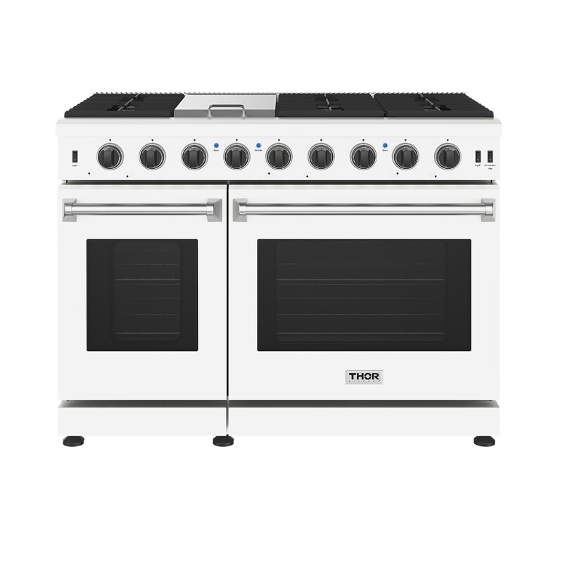 48 Inch Professional Gas Range In White